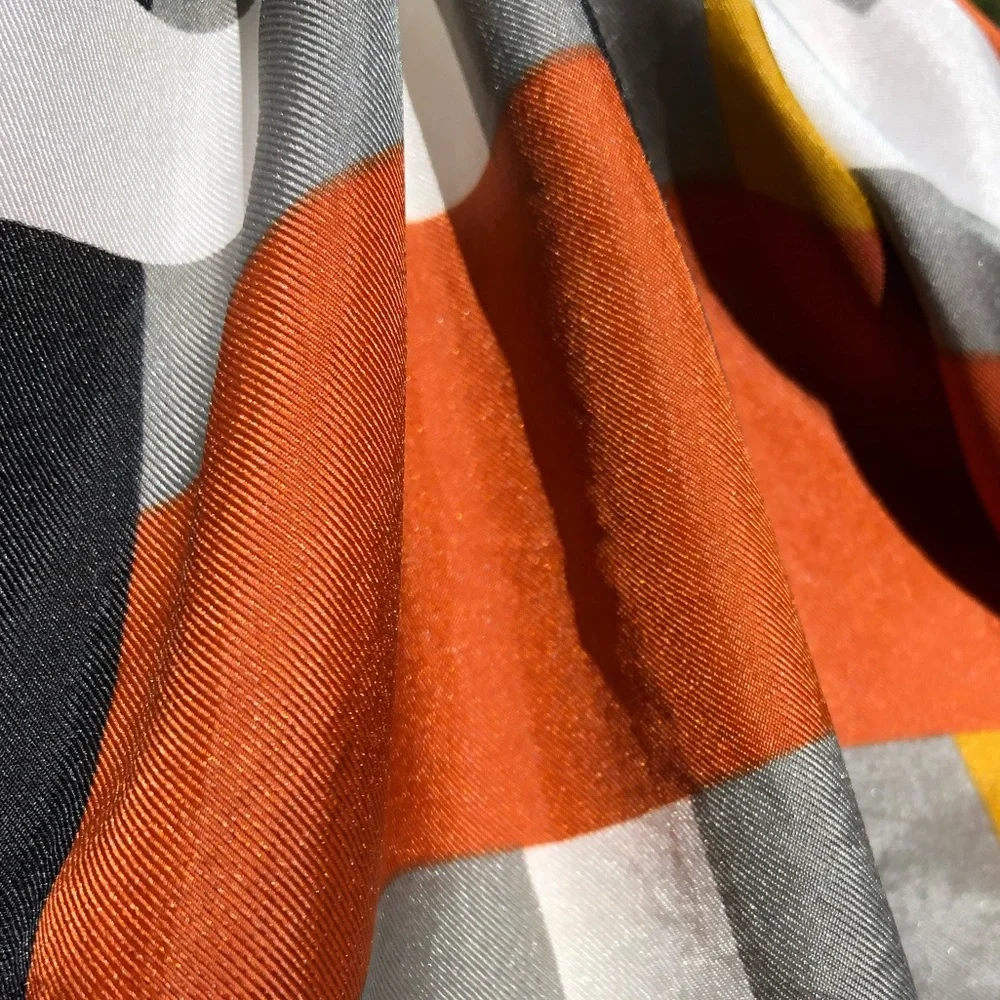 Vintage Striped Silk Blend Scarf